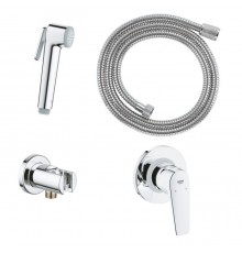 29328000 BauFlow Готовый комплект для гигиен душа: встраиваемый смеситель, гигиен душ со шлангом и держателем, хром 29328000