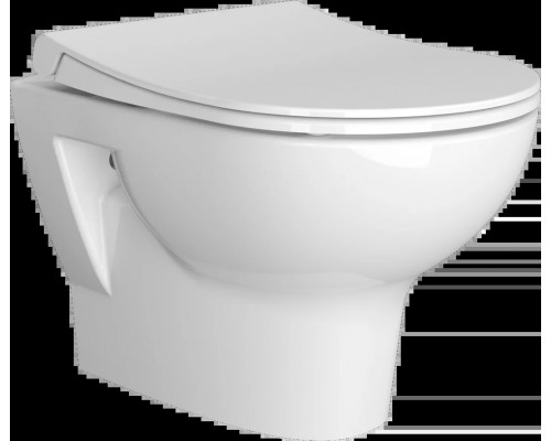 5795B003-6077 Комплект: Безободковый подвесной унитаз VitrA Zentrum + тонкое дюропластовое сиденье микролифт 5795B003-6077