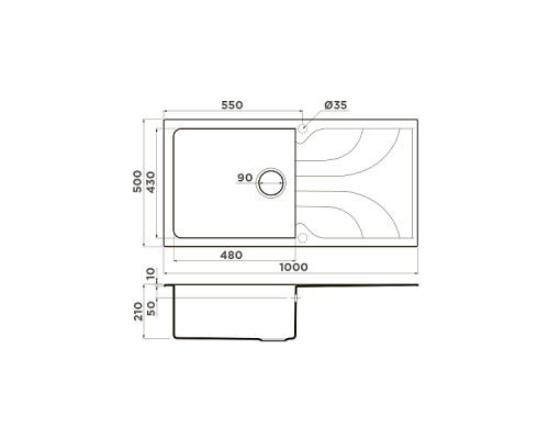 Omoikiri Yasugata 100-PL Кухонная мойка Tetogranit 100x50 см, цвет: платина 4993851 Omoikiri Yasugata 100-PL Кухонная мойка Tetogranit 100x50 см, цвет: платина 4993851