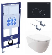 SET AQUATEK ПОЛАРИС (рама AQUATEK Standard INS-0000012+унитаз ПОЛАРИС AQ0700-00 с тонким сиденьем soft-close+ крепеж KKI-0000002 +панель KDI-0000020) SET AQUATEK ПОЛАРИС-020 4в1