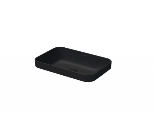 Раковина, Duravit, Happy D.2 Plus, шгв 600-400-165, отверстия для смесителя-отсутствуют, цвет-антрацит матовый