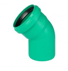 Отвод, Ostendorf, KG2000, KG2000B, 45°, 160, PP-MD, цвет-RAL 6017 зеленый, для усиленной канализации