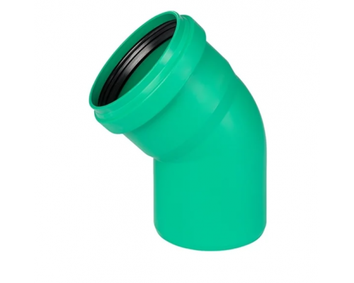 Отвод, Ostendorf, KG2000, KG2000B, 45°, 160, PP-MD, цвет-RAL 6017 зеленый, для усиленной канализации