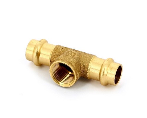 Тройник пресс-В IBP 15 х 1/2" х 15 бронза Тройник пресс-В IBP 15 х 1/2" х 15 бронза