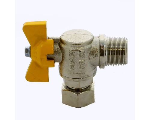 Кран шаровой для газа НВ накидная гайка угловой бабочка ITAP 1/2"