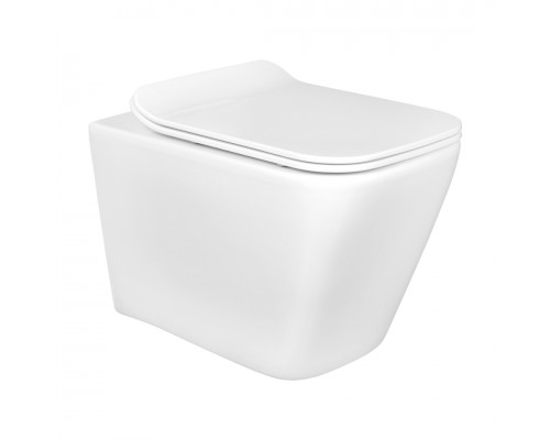 AQ1911-00 Унитаз подвесной безободковый AQUATEK ДЕЛЬТА 480 x 350 x 320 мм + тонкое сиденье с механизмом плавного закрывания AQ1911-00