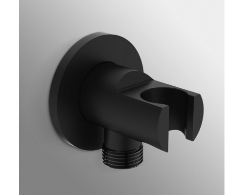 BC807XG IDEALRAIN Держатель с подключением душевой лейки 1/2 матовый черный BC807XG