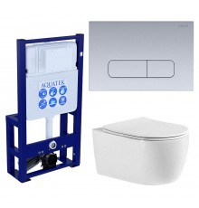 Set AQUATEK ЕВРОПА-014 3в1 (рама AQUATEK INS-0000016 отдельностоящая +кнопкаKDI-0000014+унитаз ЕВРОПА AQ1106-00 с крышкой-сиденьем Set AQUATEK ЕВРОПА-014 3в1