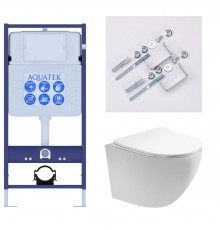 SET AQUATEK ЕВРОПА T-KKI2 (рама AQUATEK Standard INS-0000012(без клавиши)+крепеж KKI-0000002+унитаз ЕВРОПА AQ1900T-00 с тонким сиденьем soft-close SET AQUATEK ЕВРОПА T-KKI2