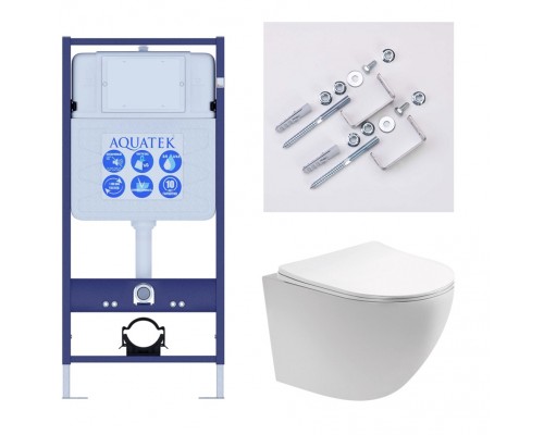 SET AQUATEK ЕВРОПА T-KKI2 (рама AQUATEK Standard INS-0000012(без клавиши)+крепеж KKI-0000002+унитаз ЕВРОПА AQ1900T-00 с тонким сиденьем soft-close SET AQUATEK ЕВРОПА T-KKI2