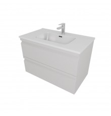 AQ77080-LG Комплект мебели: Тумба 80см ВЕГА с раковиной AQ0480-00, 2 ящика, цвет серый туман AQ77080-LG