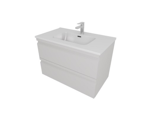 AQ77080-LG Комплект мебели: Тумба 80см ВЕГА с раковиной AQ0480-00, 2 ящика, цвет серый туман AQ77080-LG