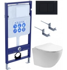 SET AQUATEK ЕВРОПА T KDI12 (рама AQUATEK Standard INS-0000012 с клавишей KDI-0000012 и крепежом KKI-0000002+унитаз AQ1900T-00 с тонким сиденьем sc) SET AQUATEK ЕВРОПА T KDI12