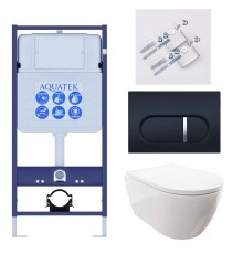 SET AQUATEK ПОЛАРИС (рама AQUATEK Standard INS-0000012+унитаз ПОЛАРИС AQ0700-00 с тонким сиденьем soft-close+ крепеж KKI-0000002 +панель KDI-0000045) SET AQUATEK ПОЛАРИС-045 4в1