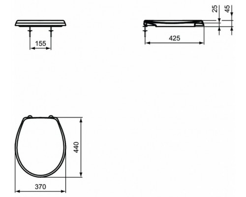 W302601 Eurovit Сидение и крышка, дюропласт, стальные шарниры W302601