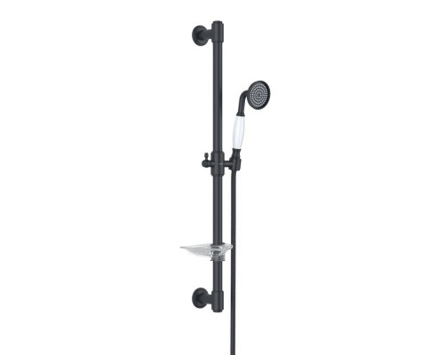 AQ2020MB КЛАССИК душевой гарнитур 1jet 65 см, матовый черный AQ2020MB