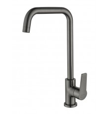 AQ1781BGM ЛУГАНО смеситель для кухни (квадратный излив), оружейная сталь (шлиф. черный хром) AQ1781BGM