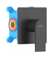 AQ1466MB ЛИРА смеситель для душа 1 режим (внешняя и скрытая часть), матовый черный AQ1466MB