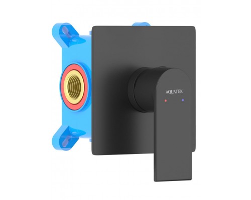 AQ1466MB ЛИРА смеситель для душа 1 режим (внешняя и скрытая часть), матовый черный AQ1466MB