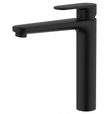 AQ1804MB НИКА смеситель для раковины высокий 190 без донного клапана, матовый черный AQ1804MB