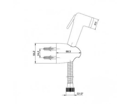402111044EX гигиенический ручной душ со шлангом 100 см и держателем 402111044EX