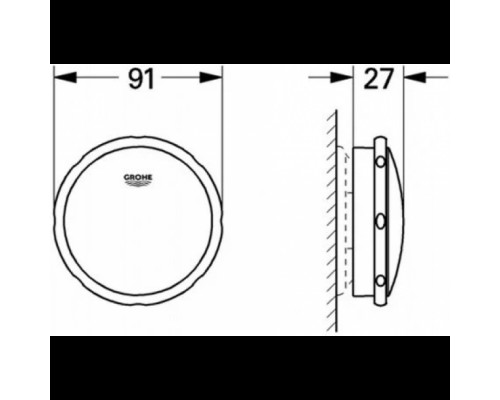 19025000 Talento Внешняя часть сливного гарнитура (слив, перелив), хром 19025000