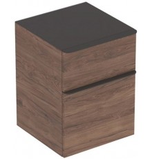 500.357.JR.1 Geberit Smyle Square Боковой шкафчик низкий с двумя выдвижными ящиками, цветпекан  500.357.JR.1