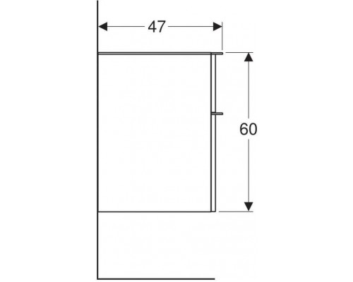 500.357.JR.1 Geberit Smyle Square Боковой шкафчик низкий с двумя выдвижными ящиками, цветпекан  500.357.JR.1