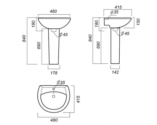 АТТИКА Пьедестал (PD.FS/Attica/N/WHT.G/S1) PD.FS/Attica/N/WHT.G/S1