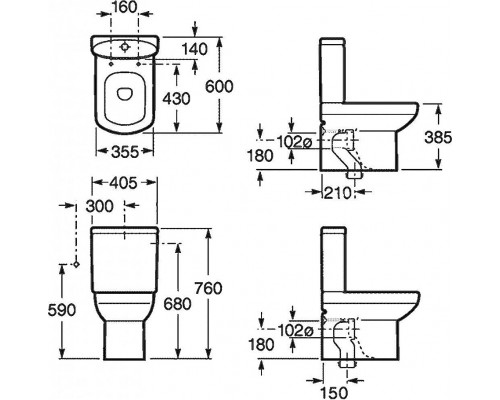342518000 Dama Senso Compacto унитаз под бачок /в коробке/ 342518000