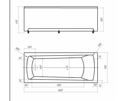 Либра 160 NEW (только ванна с уп.) LIB160N-0000019