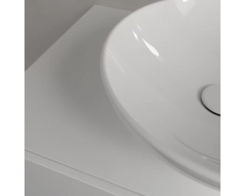 4A46 0001 LOOPFRIENDS Раковина для установки на столешницу D=420 mm, TitanCeram, с переливом, нешлифованный, Альпийский белый 4A460001