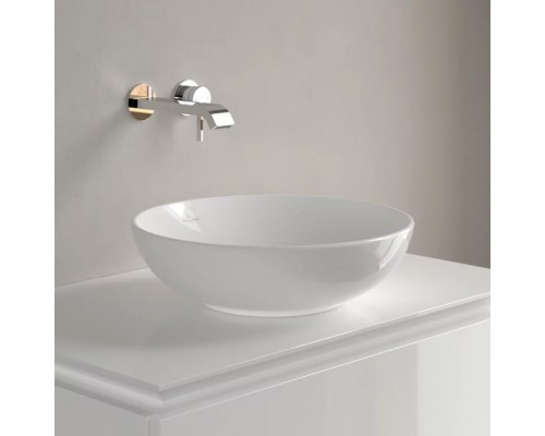 4A46 0001 LOOPFRIENDS Раковина для установки на столешницу D=420 mm, TitanCeram, с переливом, нешлифованный, Альпийский белый 4A460001