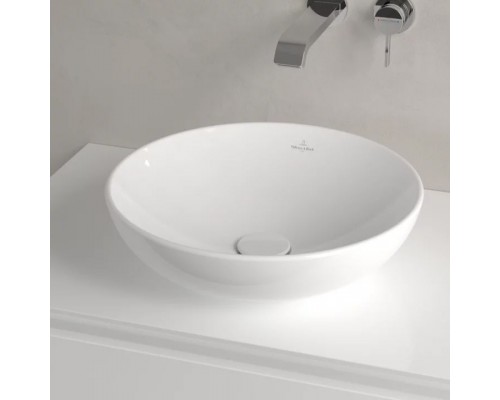 4A46 0001 LOOPFRIENDS Раковина для установки на столешницу D=420 mm, TitanCeram, с переливом, нешлифованный, Альпийский белый 4A460001
