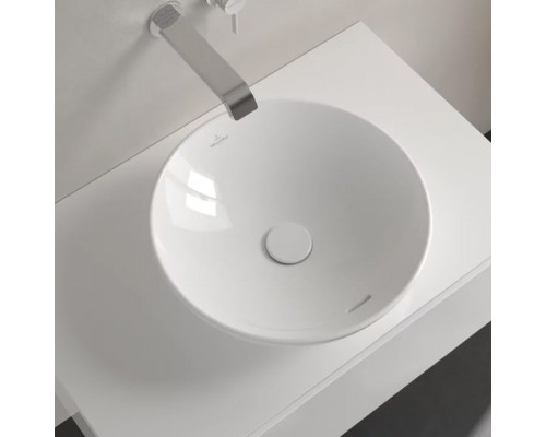 4A46 0001 LOOPFRIENDS Раковина для установки на столешницу D=420 mm, TitanCeram, с переливом, нешлифованный, Альпийский белый 4A460001