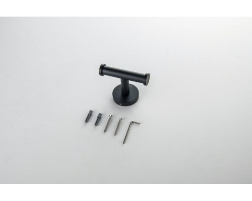 AQ4202MB ОБЕРОН крючок двойной, матовый черный AQ4202MB