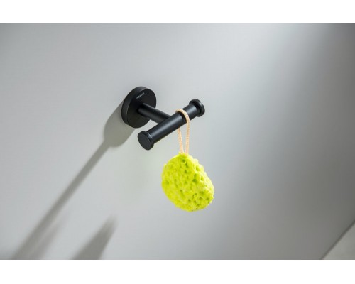 AQ4202MB ОБЕРОН крючок двойной, матовый черный AQ4202MB