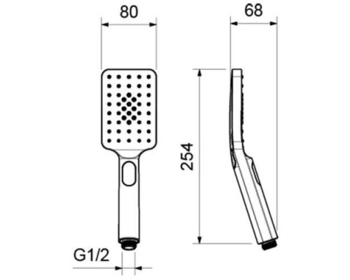 AQ2005CR ЛИРА ручной душ Select 80 3 jet AQ2005CR