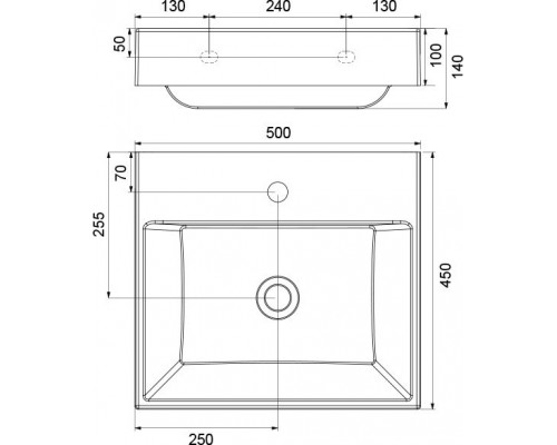 Умывальник NATURAL 500 без перелива XJO01250000