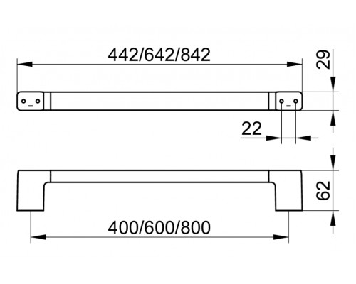 12701010600 COLLECTION MOLL Полотенцедержатель 600 мм, хром 12701010600