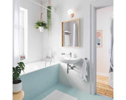 23328001 BauEdge Смеситель для раковины с ограничителем температуры и рычажным донным клапаном, размер S, хром (замена 23328000) 23328001