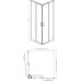 AQ ARI KV 09020BL Душевой уголок квадратный, двери раздвижные 900x900x2000 профиль черный, стекло прозрачное AQ ARI KV 09020BL