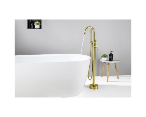 AQ1345BG ЕВРОПА смеситель для ванны напольный, шлиф. золото AQ1345BG