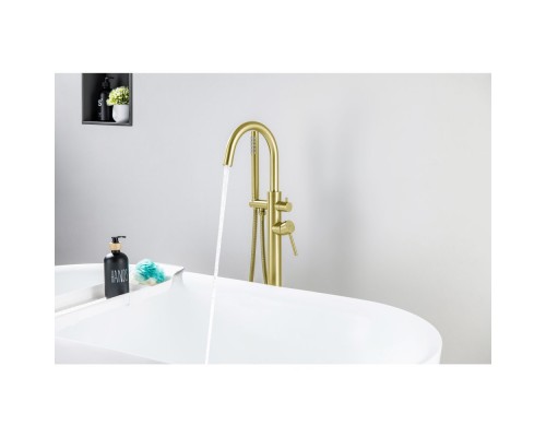 AQ1345BG ЕВРОПА смеситель для ванны напольный, шлиф. золото AQ1345BG