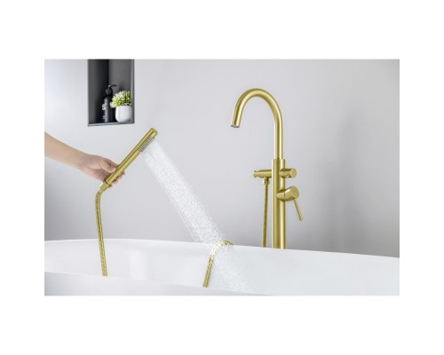 AQ1345BG ЕВРОПА смеситель для ванны напольный, шлиф. золото AQ1345BG