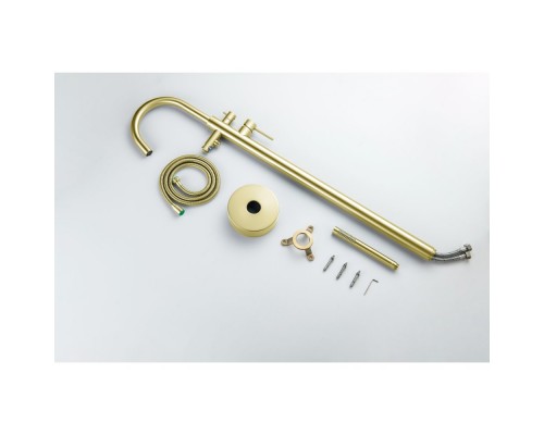 AQ1345BG ЕВРОПА смеситель для ванны напольный, шлиф. золото AQ1345BG