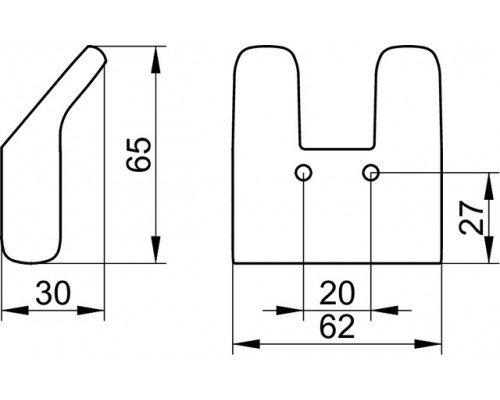 12713010000 COLLECTION MOLL Крючок для полотенца двойной, хром 12713010000