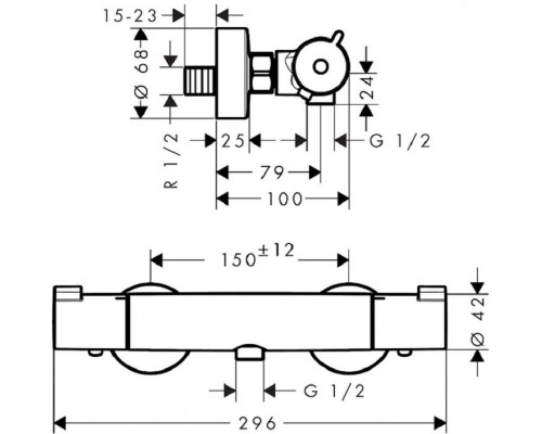 13211000 HG Ecostat 1001 CL термостатический смеситель для душа 13211000