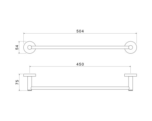 AQ4120BGM ЕВРОПА полотенцедержатель 450 мм, оружейная сталь (шлиф. черный хром) AQ4120BGM