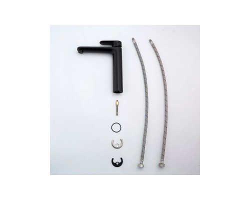 AQ1804MB НИКА смеситель для раковины высокий 190 без донного клапана, матовый черный AQ1804MB